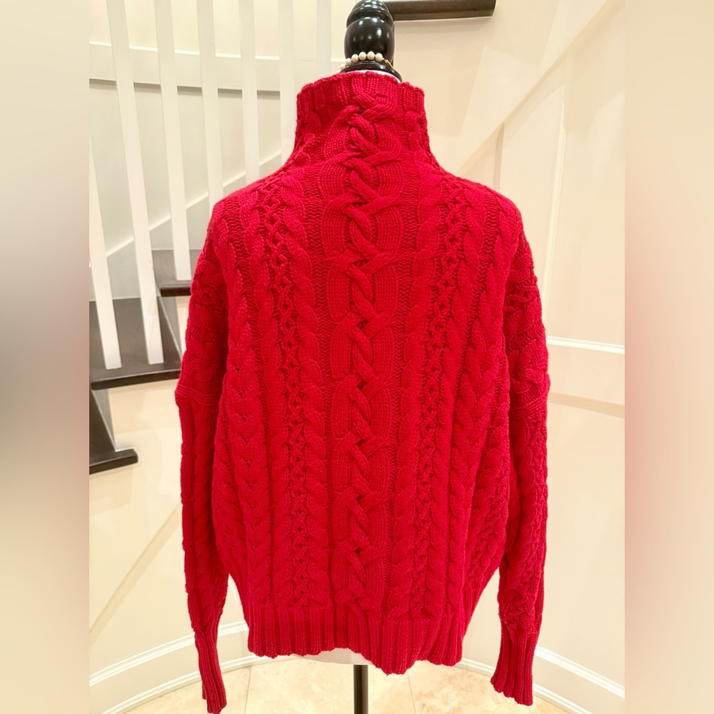 Red Cable Knit Sweater - Picture 6 of 8